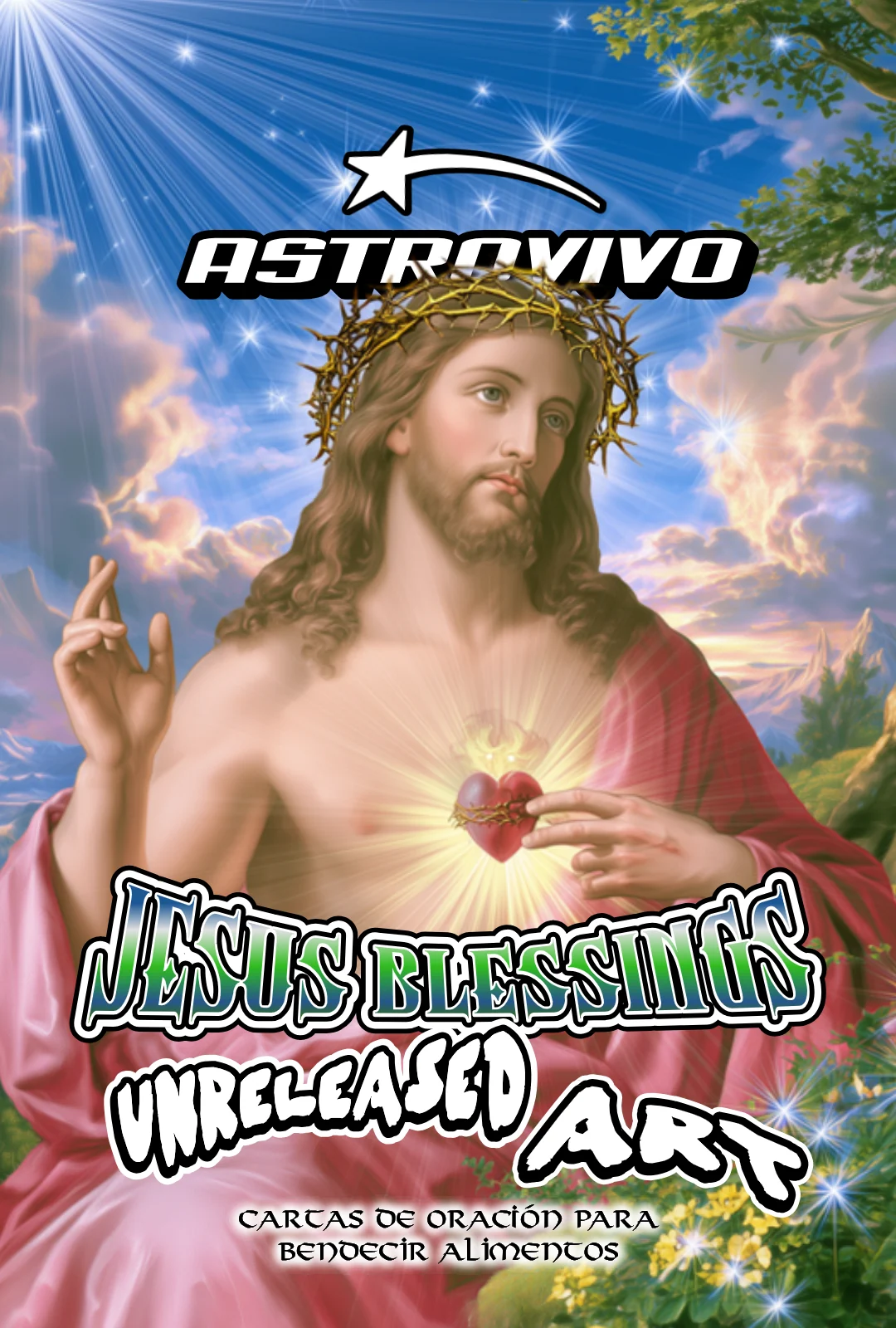 Jesus Blessings, arte inédito: cartas de oración para bendecir alimentos. Toca para verlo en la tienda
